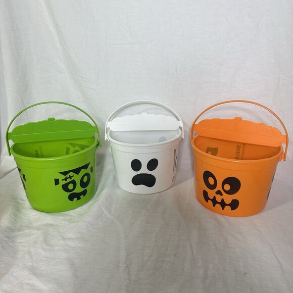 Vintage 1986 McDonald’s Halloween Pumpkin Pail + 3 Boo Buckets 2022 Lot of 4 - Picture 2 of 15